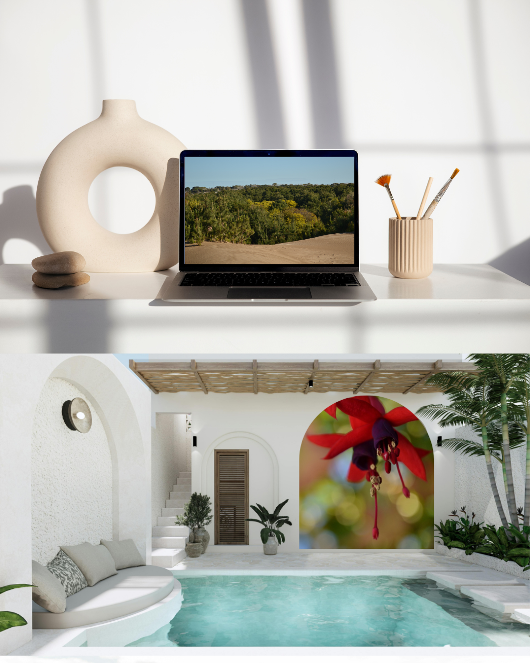 Aplicaciones digitales y espaciales de obra floral