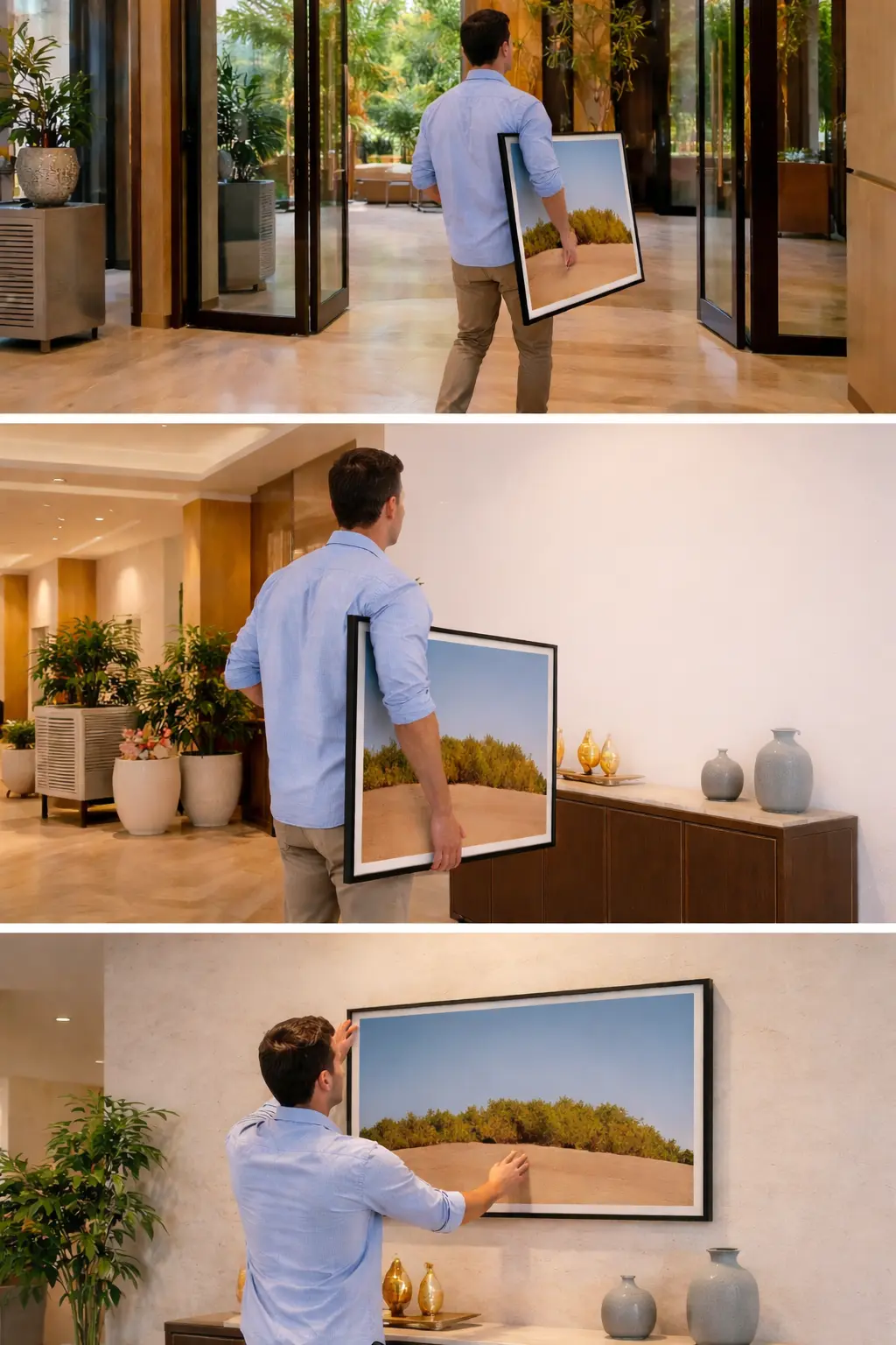 Proceso de instalación de una obra